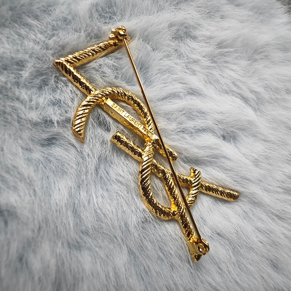 Yves Saint Laurent gold brooch for women - Picture 5 of 5